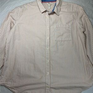 St. John's Bay Beige Striped Casual Shirt